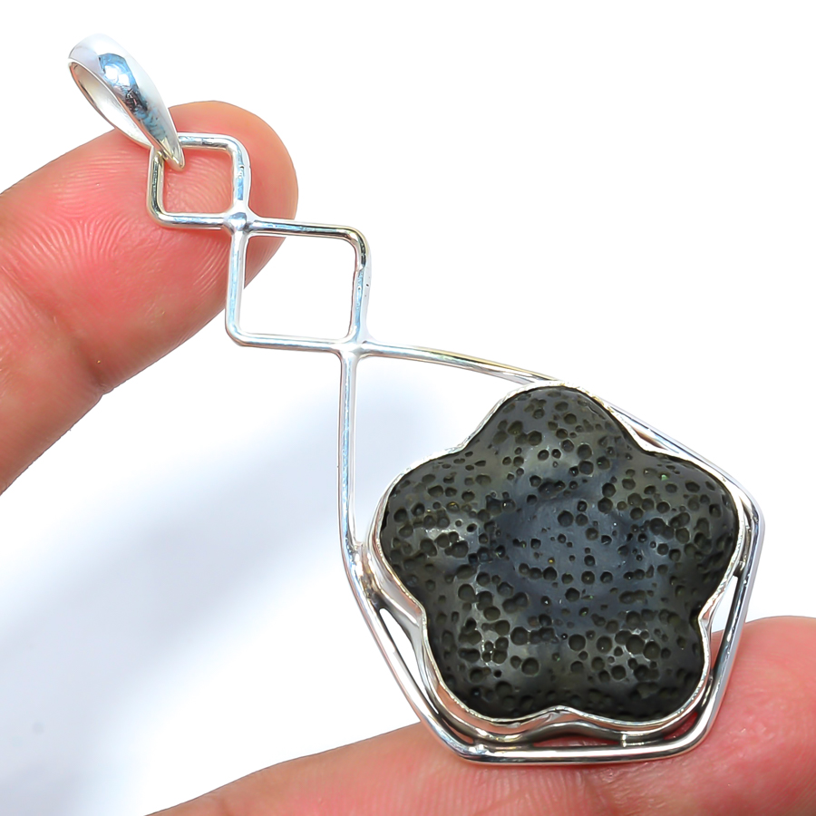 Tektite 925 Sterling Silver Pendant, Handmade Pendant, Fancy Pendant, Black Pendant, Unique Silver Pendant, Fine Pendant, Silver Jewelry Pendant